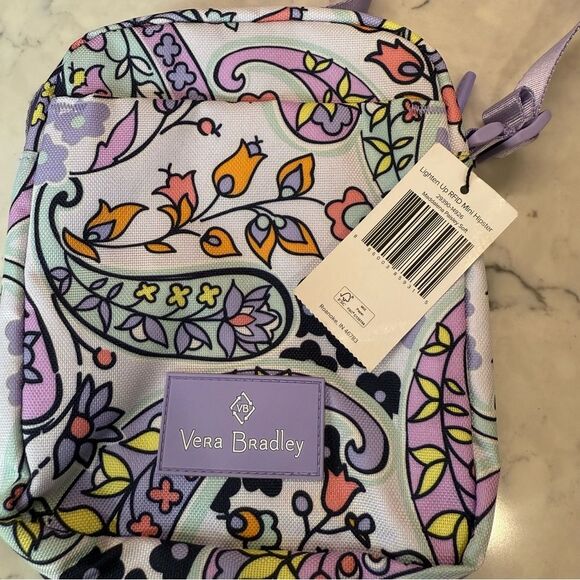 Vera Bradley Maddalena Paisley Floral Crossbody Bag RFID nwt - Lavender - Picture 7 of 9
